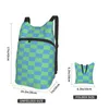 Borse per la spesa Zaino da viaggio per uomo con coulisse Earthbound Borsa sportiva per donna a scacchiera blu e verde acqua Fitness Nuoto