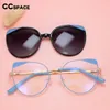 56320 Round Cat Eye Optical Glasses Frames Polarized Sunglasses with Magnetic Clip Women Anti Blue Light Computer Eyeglasses 240118