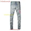 AMR Jeans Europeus e Americanos High Street Masculino Rasgo Patch Slim Fit Calças de Pés Pequenos #1316