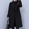 Damen-Trenchcoats, trendiger, mittellanger Mantel mit Diamantgitter für Frauen im Frühling und Herbst, schlankmachende, vielseitige Jacke mit Anzugkragen über dem Knie