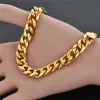 8/10mm Goldene Silber Farbe Cuban Link Armband Für Männer 14k Gelb Gold Bordstein Kette Armband herren Schmuck Pulseras Hip Hop 2024