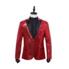 Men's Suits Sparkling Stage Performance Dress Gold Sequin Suit Nightclub Clothing Host Ceremonial Studio Coat Small