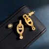 2024 Stud designer Pig Nose Ear Studs Diamanti scintillanti femminili Orecchini stile semplice e cool alla moda Marca Elegante viso sottile Nuovo PANM