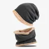 Bérets Chapeau de laine chaud écharpe en peluche ensemble avec protection du cou coupe-vent confortable dôme en fausse fourrure pour les activités de plein air à vélo