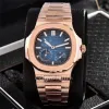 Cai Jiamin Mens Watch Mens Mechanical Automatic Watch Rose Gold rostfritt stålklocka 2813 Mekanisk rörelse 40mm Blue Dial Watch från C