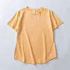 Yoga-T-Shirts Align Damen-Yoga-Kurzarm, einfarbig, nackt, Sport, formend, Taille, eng, Fitness, locker, Jogging, Sportbekleidung, Damen, hochwertige Ärmel, Lulumelon