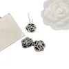 Designer sieraden Camellia ketting oorbel set S925 zilveren naald kleine geurige huis lichte luxe textuur kleine geurige stijl minimalistisch