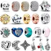 NEW 925 Sterling Silver Gingerbread House Charms Crescent Moon Glow-in-the-dark Sparkling Skull Leaf Heart Friendship Charm Fit Christmas New Year's Gifts