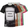 Wholesale Mens T Shirts Apparel Party Supplies Faux Bleached Shirt Unisex Printed Tees For Sublimation by sea