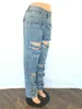 Damesjeans Mode Gescheurde Holle Denim Broek Voor Vrouwen Lente Kleding Zak Voorzijde Safari Stijl Streetwear Broek Broek