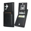 Shoclof Leather Flip Card Holder 슬롯 Samsung Galaxy S24 Ultra S23 Plus S22 S21 S20 Note 20 Kickstand Phone Cover 용 지갑 케이스.