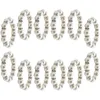 Table Cloth 12pcs Pearl Napkin Rings Holders Decorative Buckles