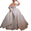 TOUNNINGBRIDE 2024 Fashion Mermaid Blingbling Wedding Dresses 3d Floral Applicants Off Axla Shooth Sleeve Brudklänningar Cutom Made