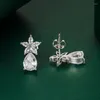 Oorknopjes Europa en de Verenigde Staten Imitatie Moissanite Drop Fashion High-end bloemoorsieraden Groothandel