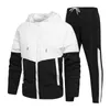 Homens Tracksuits Primavera Outono Homens Tracksuit Casual Set Mens Corredores Com Capuz Sportswear Jaquetas Calças 2 Peça Define Hip Hop Running Sports