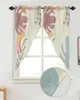 Curtain Boho Morandi Geometric Plant Triangular For Cafe Kitchen Short Door Living Room Window Curtains Drapes