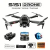Drone UAV quadrirotor S151pro : caméras électriques triple HD, moteurs sans balais, évitement d'obstacles à 360°, positionnement du flux optique, lumières LED, choses bon marché
