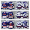 Maglie da hockey vintage 1980 USA Hockey su ghiaccio 21 Mike Eruzione Maglie Mens College 17 Jack Ocallahan 30 Jim Craig Stitched Team Colore Blu Awa