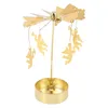 Candle Holders Holder: Golden Rotating Holder Christmas Votive Holiday Table Centerpieces For Xmas Wedding