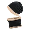 Bérets Chapeau de laine chaud écharpe en peluche ensemble avec protection du cou coupe-vent confortable dôme en fausse fourrure pour les activités de plein air à vélo