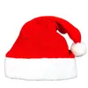 Boinas de veludo de pelúcia personalizado chapéu de Papai Noel Aldult Kids Natal com forro de pele branca macia Pom para festa unissex 5pcs