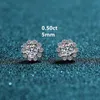 Projektantki kolczyki na lodzie Hip Hop Diamond Kołek Desinger Biżuteria do mężczyzn S925 Silver Six Pazur inkrustowany z Moissanite Stone Kolczyki Studs Rock Rapper Gift