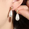 Boucles d'oreilles pendantes MASA mode coréenne Simple perle pour femmes doux élégant couleur or goutte boucle d'oreille bijoux 2024