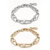 European and American original fashionable electroplating 925 silver 14K gold irregular chain bracelet exquisite jewelry gifts 240118