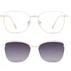 Solglasögonramar 2024 Square Metal Optical Frame For Men Women Style One Two Usages Fashion Glasses