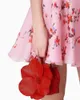 Sacs de soirée Sac Femme Rouge Mode Version coréenne Fleur Sac à main créatif Dîner de mariage Mariée Épaule unique Bandoulière Chaîne