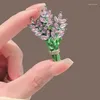 Broschen Damen Brosche Romantische Kristall Lavendel Blume Anstecknadel OL Zubehör Pflanzenverteidigung Geschenk Luxusschmuck für Frauen