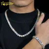 Jóias brilhantes venda quente hip hop gelado para fora jóias moda diamante tênis colar s925 prata 8mm vvs moissanite tênis corrente