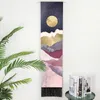 Abstract Landscape Moon Phase Tapestry Wall Hanging Mountain Sun Raise Long Tassel Tapestries for Living Room Office Wall Decor 240118