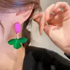 Boucles d'oreilles pendantes KADRUFI rose violet vert fleur pétale forme goutte pour femmes mode coréenne 2024 boucle d'oreille à la mode bijoux Brincos cadeau