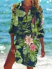 Kvinnors blusar Flower Printed Bikini Shirt Swimsuit Cardigan Holiday Beach Shirts Dress