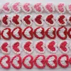 Hair Accessories 40pcs/lot 9cm Valentines Day Large Chiffon Rose Heart Applique For DIY Baby Girls Headband Headdress Clothes Sewing