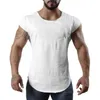 Men's Tank Tops Summer Gym Stringer Top Men Bodybuilding Clothing Fitness Singlet Sleeveless Shirt Male Solid Cotton Muscle Vest Undershirt