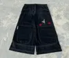 Europeiska och amerikanska skateboard jeans män y2k goth överdimensionerad ficka estetiska kläder tonåringar hög midja med bred benbyxor 240119