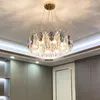 Chandeliers Crystal Simple Chandelier Led Post Modern Round Hanging Light For Living Room Bedroom Model Dinning