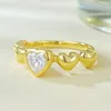 Anillos de racimo S925 Plata Instagram Anillo de emparejamiento en forma de corazón Joyería de moda Serie romántica al por mayor