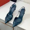 العلامات التجارية Slingbacks عالية الكعب المتسكعون صندل الباليه أحذية الجلود الأحذية الخنشة عارية أسود أحمر المضخات