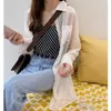 Damskie bluzki krem ​​przeciwsłoneczne kobiety 2024 Letnia moda stała kolorowa koszula Duża żeńska mm luźna leniwa płaszcz