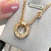 High version v gold V High Version LOVE Cake Couple Necklace Thick Plated Rose Gold New Fashion Double Collar Chain