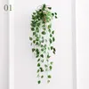 Fleurs décoratives 1pc 90cm feuille de lierre artificielle fausse plante de vigne suspendue jardin décoration murale feuilles de rotin décor de clôture de fête de mariage