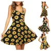 Casual Dresses Beach Summer Flower Shoulder Strap Sleeveless Women's Adjustable Skirt Dress Sundresses For Women