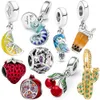 Neue 100% Sterling Silber Rosa Paar Romantische Charms Perlen Mode Schmuck Fit Original Armband Anhänger Halskette