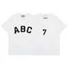 Design Sentido de Letras Inglesas Impresso T-shirt de Manga Curta Masculina Maré de Verão Oversized American Retro Algodão Meia Manga Tops Adolescentes