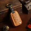 Car Key Case Cover Leather Keychain Holder Accessories for Volkswagen Lamando VW Golf 7 Tiguan L Lavida Teramont Tharu Fob Pouch