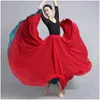 Jupe de danse de danse en mousseline de mousseline de flamenco pour les femmes 720 degrés de couleur unie des jupes longues pratiquer le style chinois avec Big Hem Drop Dhvdc