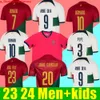 2023ポルトガルサッカージャージ23 24 Joao Felix Ruben DiasフットボールシャツBernardo B. Fernandes Ronaldos Andre Silva Camisa de Futebobol Joao Cancelo Men Kids Kits Outdoor